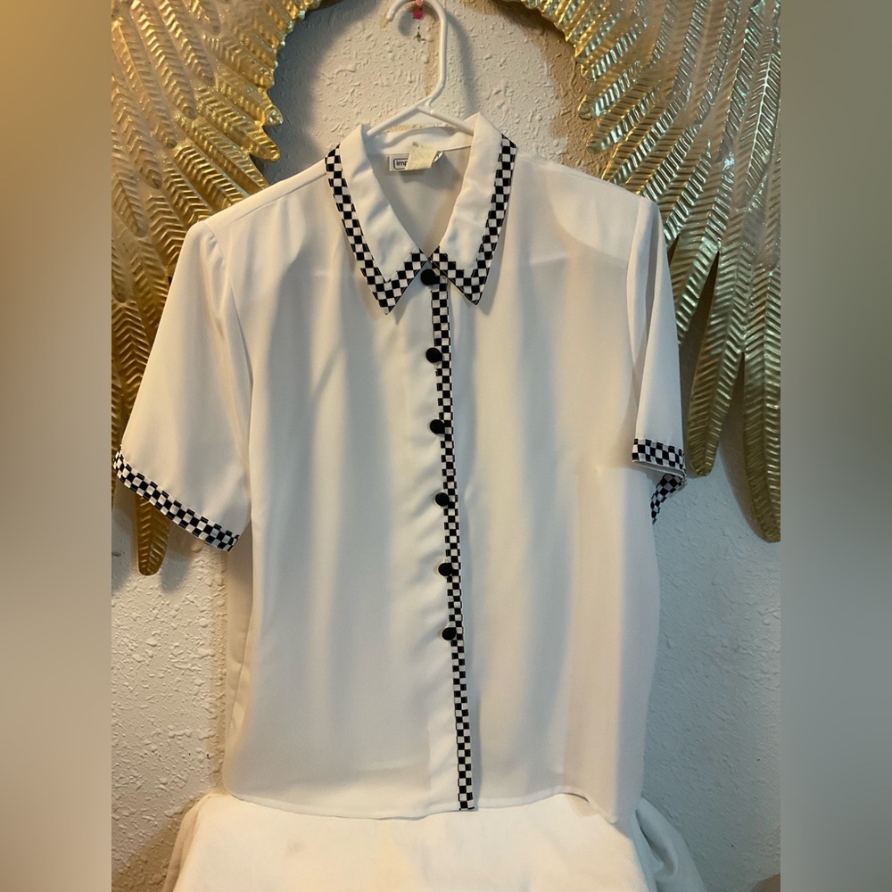 Vintage Impressions of California black and white button-down shirt